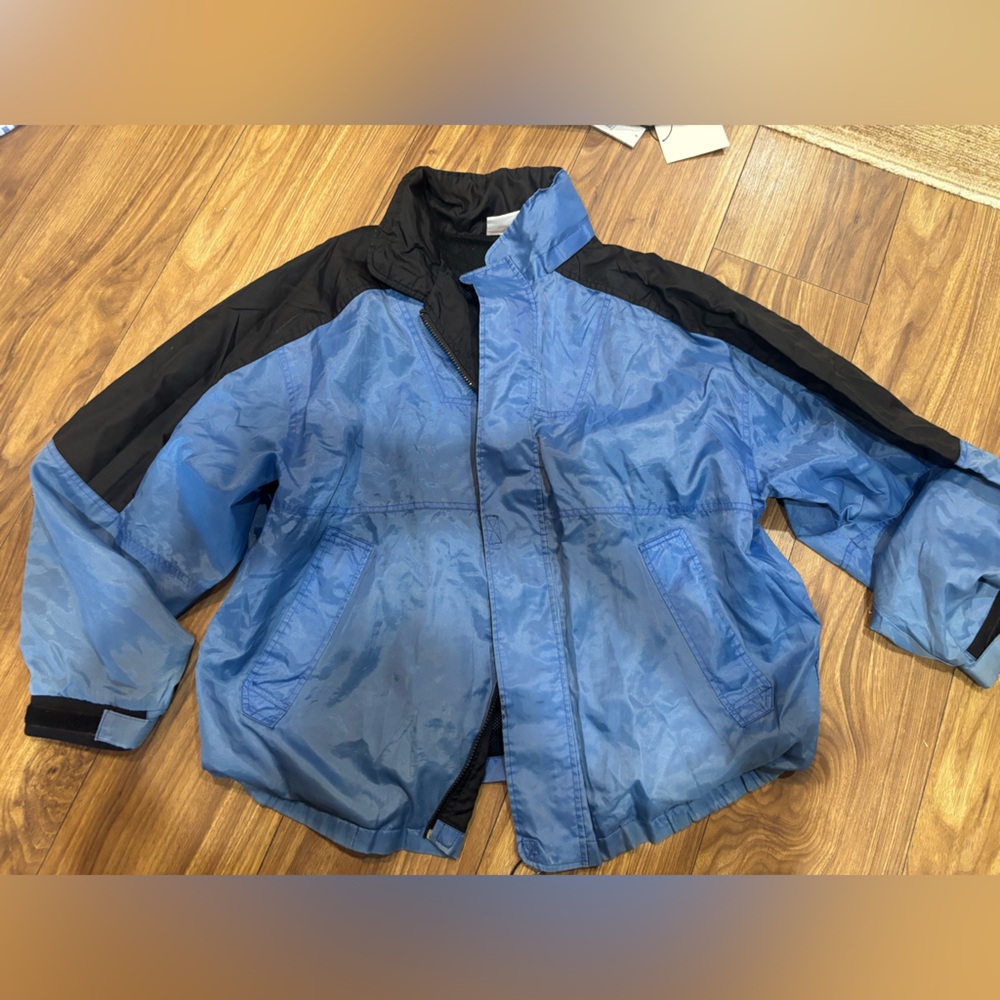 Vintage Blue and Black Windbreaker Jacket